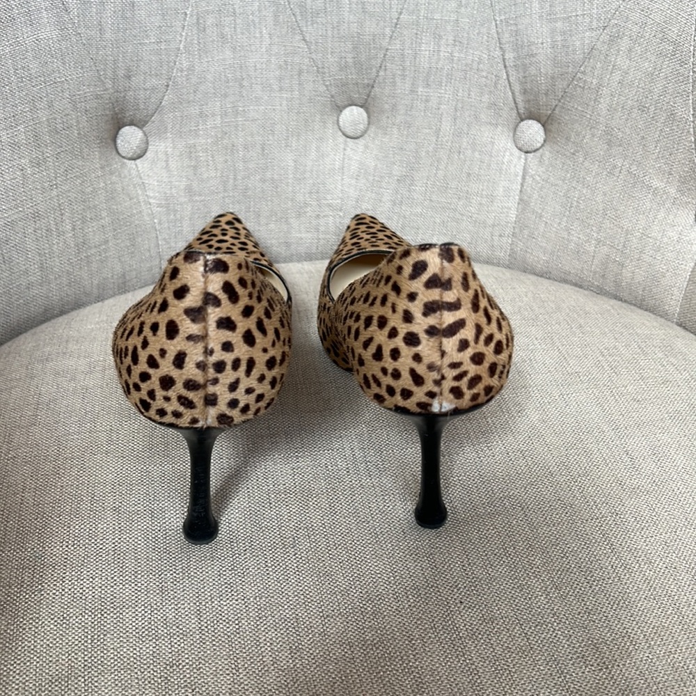 Jimmy Choo Elevens in Leopard size 40.5 Animal print Cheetah pony hair heels - Picture 3 of 16